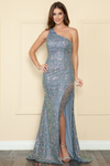 Load image into Gallery viewer, LA Merchandise LAY8984 One Shoulder Sexy Sequin Dress with Fringe - SILVER - LA Merchandise