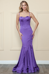 Load image into Gallery viewer, LA Merchandise LAY9008 Strapless Boned Bodice Mermaid Evening Gown - PURPLE - LA Merchandise