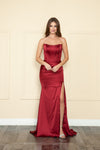 Load image into Gallery viewer, LA Merchandise LAY9024 Off Shoulder Corset Long Mermaid Charmeuse Dress - WINE - LAY