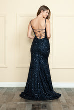Load image into Gallery viewer, La Merchandise LAY9154 Sequined Mermaid Dress w/ Fringe