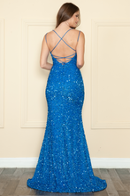 Load image into Gallery viewer, LA Merchandise LAY9158 Dual Spaghetti Strap Corset Sequin Mermaid Prom Gown