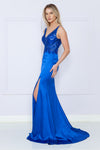 Load image into Gallery viewer, LA Merchandise LAY9162 Sleeveless Embroidered V-Neck Bodycon Prom Gown - ROYAL - LAY