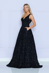 Load image into Gallery viewer, LA Merchandise LAY9168 Sleeveless V-Neck Sequin A-Line Dress - BLACK - LA Merchandise
