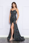 Load image into Gallery viewer, LA Merchandise LAY9172 Sexy Sequin Velvet Dress - BLACK MULTI - LA Merchandise
