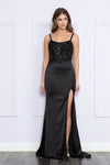 Load image into Gallery viewer, La Merchandise LAY9176 Lace Up Satin Dress - BLACK - LAY