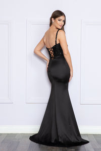 La Merchandise LAY9176 Lace Up Satin Dress