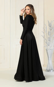 Long Sleeve Stretchy Gown - LA1835 - - LA Merchandise