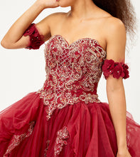 Load image into Gallery viewer, LA Merchandise LA120 Quinceanera Ball Gown with Detachable Sleeves - Burgundy - LA Merchandise