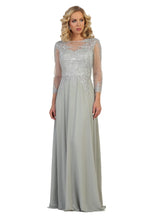 Load image into Gallery viewer, LA Merchandise LA1549 Plus Size Formal Evening Mother of Bride Gown - SILVER - LA Merchandise