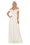 Load image into Gallery viewer, LA Merchandise LA1601B Off The Shoulder Corset Ivory Wedding Gown - Ivory - LA Merchandise