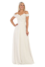 Load image into Gallery viewer, LA Merchandise LA1601B Off The Shoulder Corset Ivory Wedding Gown - Ivory - LA Merchandise