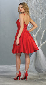 LA Merchandise LA1654 Spaghetti Straps Pockets Simple Hoco Dress - - LA Merchandise