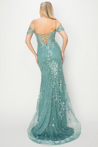 LA Merchandise LA2CP3100 Sexy Cold Shoulder Evening Gown - - LA Merchandise