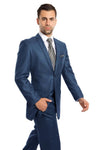 Load image into Gallery viewer, Mens Two Piece Ultra Slim Fit Sharkskin Suit - LA181SSA - BLUE - Mens Suits LA Suits