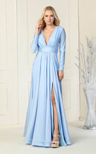 Load image into Gallery viewer, Long Sleeve Stretchy Gown - LA1835 - DUSTY BLUE - LA Merchandise