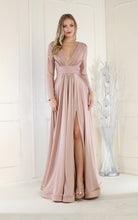 Load image into Gallery viewer, Long Sleeve Stretchy Gown - LA1835 - MAUVE - LA Merchandise