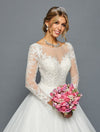 Load image into Gallery viewer, Long Sleeve A-Line Wedding Dress - LADK454 - White - Dresses LA Merchandise