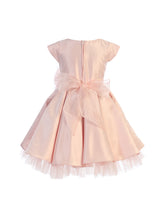 Load image into Gallery viewer, La Merchandise LAK711 Short Sleeve Little Girl Party Dress with Bow - PETAL PINK - LA Merchandise