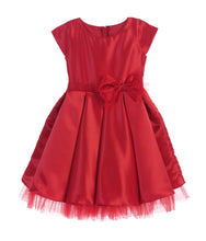 Load image into Gallery viewer, La Merchandise LAK711 Short Sleeve Baby Flower Girl Dress with Bow - Red - LA Merchandise
