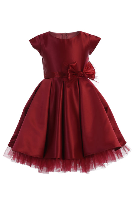 La Merchandise LAK711 Short Sleeve Baby Flower Girl Dress with Bow - - LA Merchandise