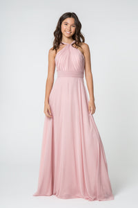 Long Bridesmaids Dress - LAS2816 - DUSTY ROSE - LA Merchandise