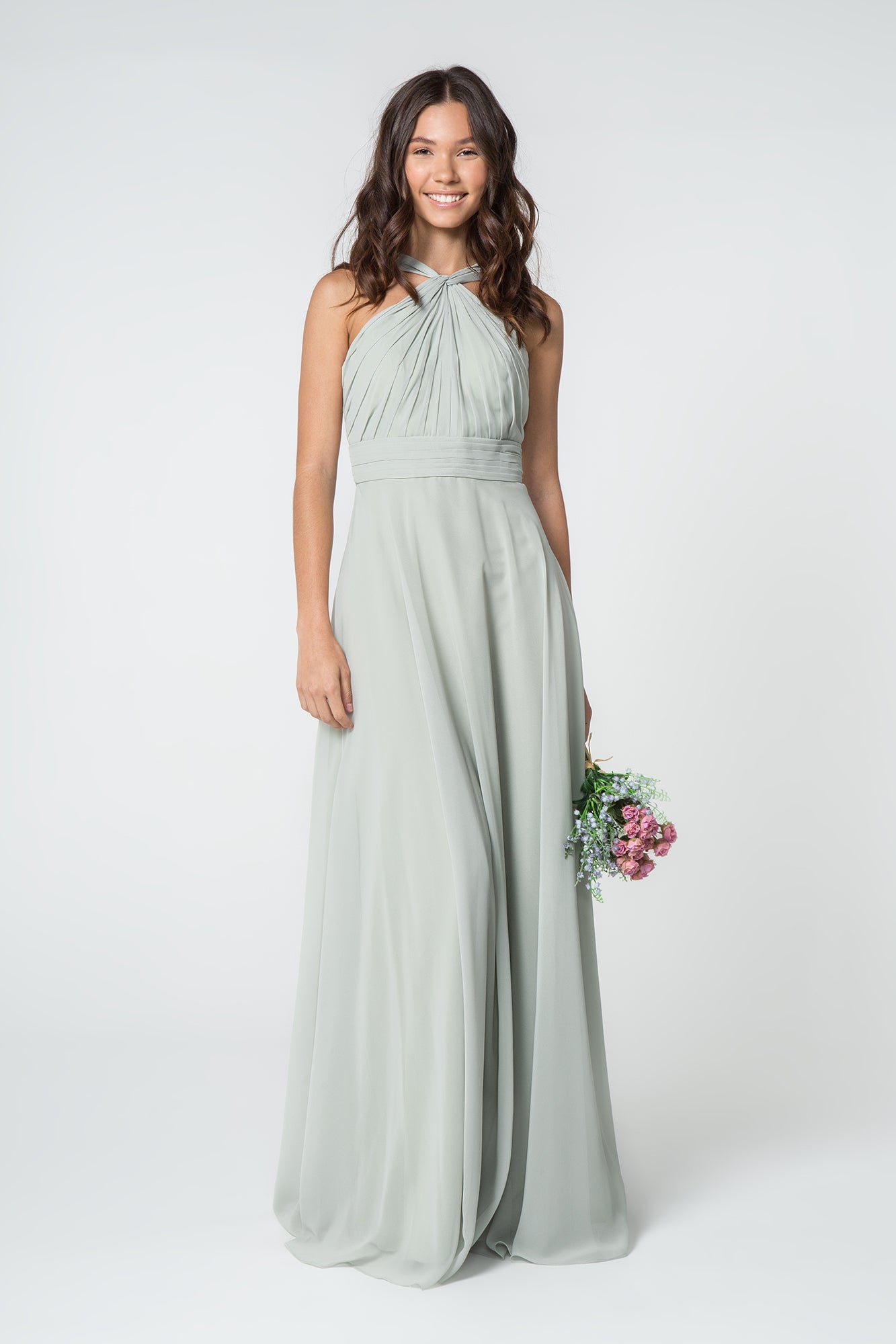 Long Bridesmaids Dress - LAS2816 - SAGE - LA Merchandise