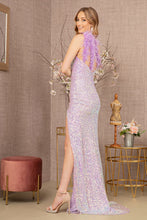 Load image into Gallery viewer, LA Merchandise LAS3165 Sequin Asymmetric Feather Evening Gown - - Dress LA Merchandise
