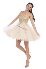 Load image into Gallery viewer, Lace applique &amp; sequins mesh sassy short dress - LA1414 - - LA Merchandise