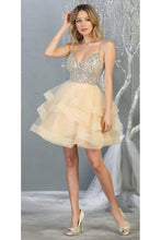 Load image into Gallery viewer, Layered Cocktail Dress -LA1818 - CHAMPAGNE - LA Merchandise