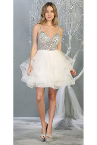 Layered Cocktail Dress -LA1818 - IVORY - LA Merchandise