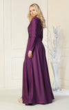 Load image into Gallery viewer, La Merchandise LA1835 V-Neck Long Sleeve Stretchy Bridesmaids Gown - - LA Merchandise