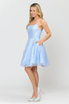 Load image into Gallery viewer, Lace Bridesmaids Short Dress - LAY8388 - BLUE - LA Merchandise