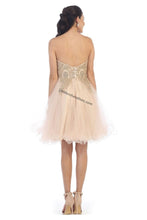 Load image into Gallery viewer, Lace applique &amp; sequins mesh sassy short dress - LA1414 - - LA Merchandise
