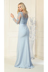 Load image into Gallery viewer, Sheer Long Sleeve Mermaid Evening Gown - LA1847 - - LA Merchandise