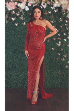 Load image into Gallery viewer, Long Sequin Dress - LA1881 - RED - LA Merchandise