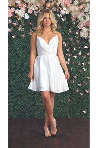 Lace Up Cocktail Dress W/ Pockets - LA1882 - IVORY - LA Merchandise