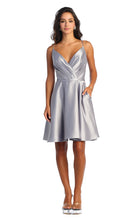 Load image into Gallery viewer, Lace Up Cocktail Dress W/ Pockets - LA1882 - SILVER - LA Merchandise
