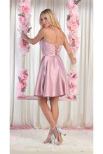 Load image into Gallery viewer, Lace Up Cocktail Dress W/ Pockets - LA1882 - - LA Merchandise
