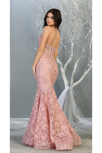 Lace Mermaid Evening Gown - LA7865 - - Dress LA Merchandise