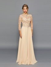 Load image into Gallery viewer, Long Sleeve Mother Of The Bride Dress - LADK302 - CHAMPAGNE - LA Merchandise