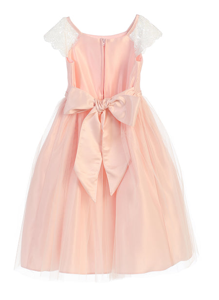 Little Girl Lace & Pearl Dress - LAK621 - - LA Merchandise