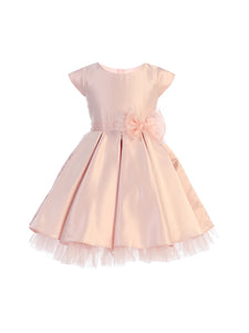 La Merchandise LAK711 Short Sleeve Little Girl Party Dress with Bow - - LA Merchandise
