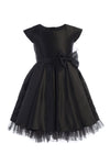 Load image into Gallery viewer, La Merchandise LAK711 Short Sleeve Baby Flower Girl Dress with Bow - Black - LA Merchandise