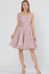Load image into Gallery viewer, Lace Bridesmaids Short Dress - LAY8428 - MAUVE - LA Merchandise