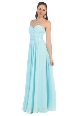 LA Merchandise LA1145 Simple Yet Gorgeous Sweetheart Evening Gown - Aqua - LA Merchandise