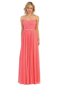 LA Merchandise LA1145 Simple Yet Gorgeous Sweetheart Evening Gown - Coral 6 - LA Merchandise