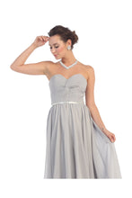Load image into Gallery viewer, LA Merchandise LA1145 Simple Yet Gorgeous Sweetheart Evening Gown - Silver - LA Merchandise