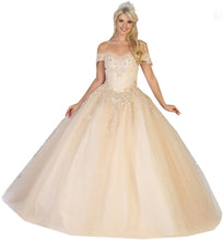 Load image into Gallery viewer, LA Merchandise LA119 Off Shoulders Embroidered Mesh Quinceanera Dress - - LA Merchandise