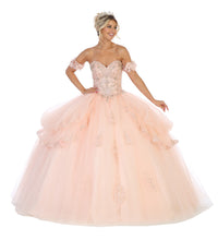 Load image into Gallery viewer, LA Merchandise LA120 Quinceanera Ball Gown with Detachable Sleeves - Blush - LA Merchandise