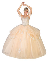 Load image into Gallery viewer, LA Merchandise LA120 Quinceanera Ball Gown with Detachable Sleeves - Champagne - LA Merchandise